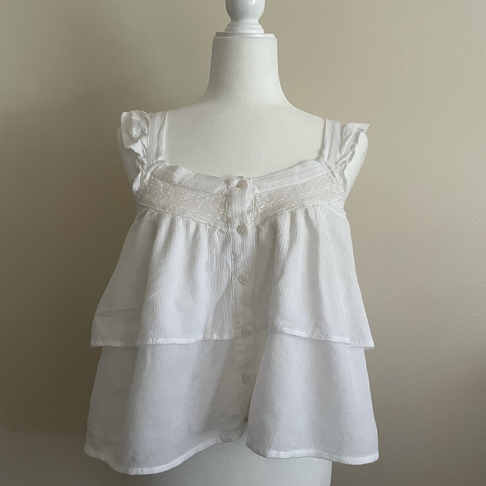 American Eagle Layered White Blouse